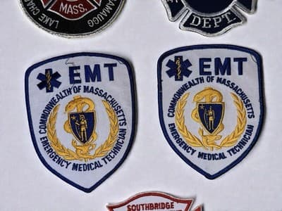 Vintage Mass. Fire & EMT Patch Lot – Commonwealth EMT + Fire Dept Collectible - Thumbnail 3