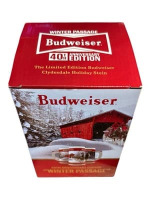 Budweiser 2019 - 40th Anniversary "Winter Passage" Clydesdale Holiday Stein - Thumbnail 2