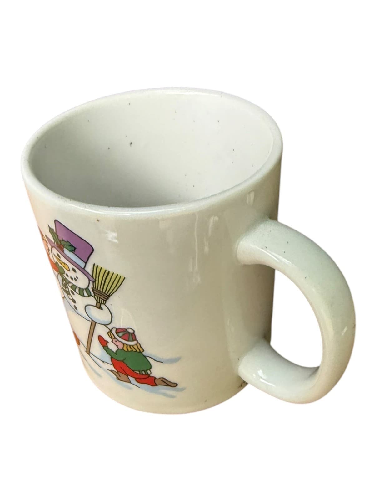 Vintage Snowman Christmas Printed Coffee Mug White Ceramic - Thumbnail 4