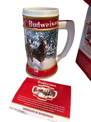 Budweiser 2019 - 40th Anniversary "Winter Passage" Clydesdale Holiday Stein - Thumbnail 4