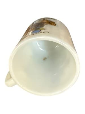 Vtg Holly Robby Hobbie Carousel Horse Milk Glass Mug White Horse Enjoying - Thumbnail 4