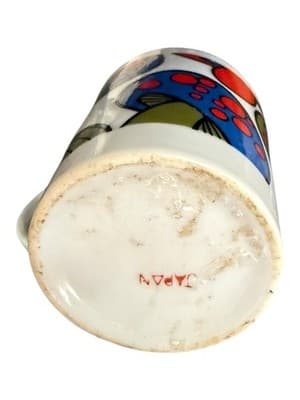 Vintage Japanese Ceramic Mug - Bold 1960s-70s Mod Psychedelic Mushroom - Thumbnail 6