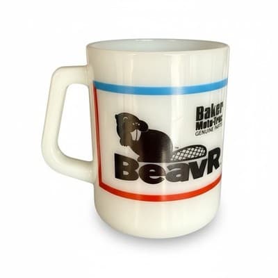 Vintage 1970s-1980s Promotional Coffee Mug - Baker Moto-Truc BeavR Libbey Glass - Image 1