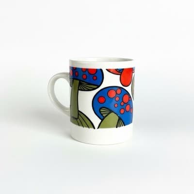 Vintage Japanese Ceramic Mug - Bold 1960s-70s Mod Psychedelic Mushroom - Image 1