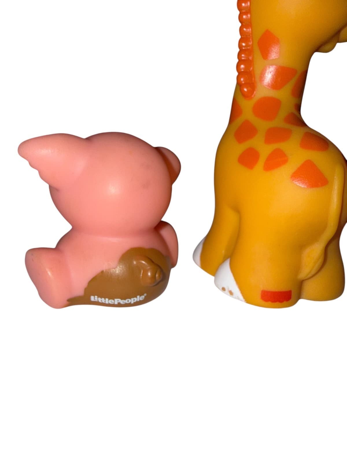 Lot of 3 Vintage Fisher Price Mattel Little People Animal Cow Pig Giraffe Figure - Thumbnail 8