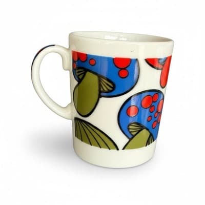 Vintage Japanese Ceramic Mug - Bold 1960s-70s Mod Psychedelic Mushroom - Thumbnail 3