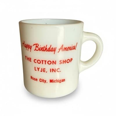 Vintage 1976 American Revolution Bicentennial Advertising Mug - Star Design - Thumbnail 2
