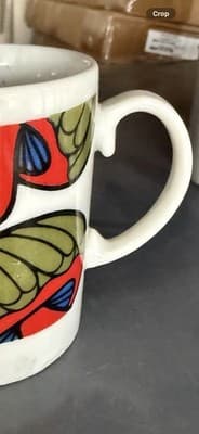 Vintage Japanese Ceramic Mug - Bold 1960s-70s Mod Psychedelic Mushroom - Thumbnail 5
