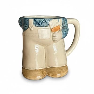 Vintage 1977 Enesco Ceramic Mug - Overalls & Boots Design ©1977 Japan E-9219 - Thumbnail 2