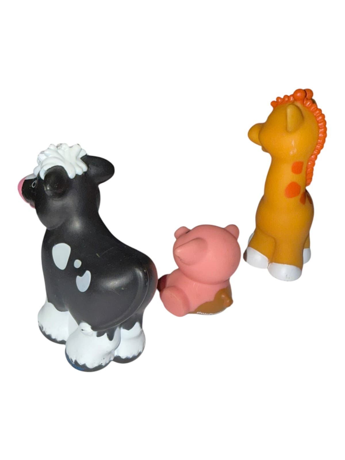 Lot of 3 Vintage Fisher Price Mattel Little People Animal Cow Pig Giraffe Figure - Thumbnail 7