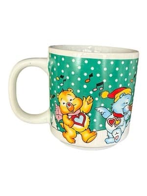 Vintage Care Bears Christmas Coffee Mug Cup Share Champ Secret Bear Snow Music - Thumbnail 2