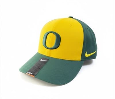 Nike Legacy 91 Oregon Ducks Logo Hat Cap Yellow Green Fitted Size 8 - Thumbnail 2
