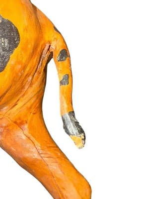 Vintage Leather Wrapped Giraffe Statue 25” Safari Animal Decor Handmade - Thumbnail 19