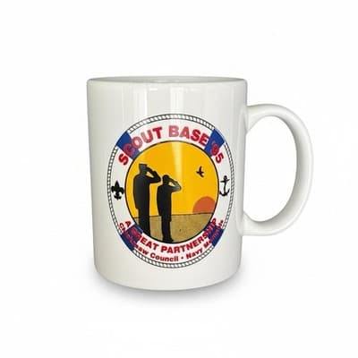 Vintage 1995 Chickasaw Council Scout Base ’95 Mug - Navy Partnership Memphis BSA - Image 1