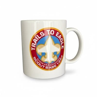 Vintage 1994 Chickasaw Council Scout Base Mug - Trails to Eagle BSA - Image 1