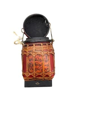 Vintage Mid-20th Century Burmese Ceremonial Rice Offering Basket Woven Bamboo - Thumbnail 3