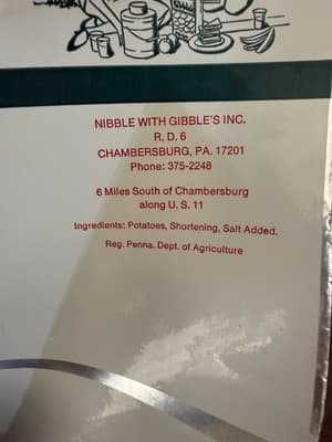 1970s Gibble’s Potato Chips Party Pak 16 oz Foil Fresh Bag - Rare Collectible - Thumbnail 4