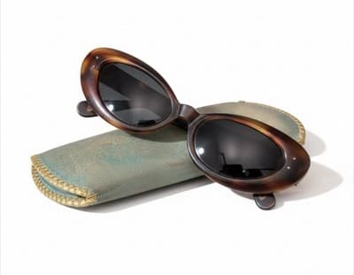 Vintage 60s French Tortoiseshell Oval Sunglasses Paris Mod Retro - Thumbnail 2