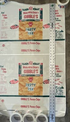 1970s Gibble’s Potato Chips Party Pak 16 oz Foil Fresh Bag - Rare Collectible - Thumbnail 7
