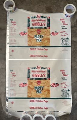 1970s Gibble’s Potato Chips Party Pak 16 oz Foil Fresh Bag - Rare Collectible - Image 1