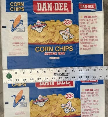 Vintage 1960s/70s Dan-Dee Corn Chips Ribbon Size Bag 6 oz - Thumbnail 6