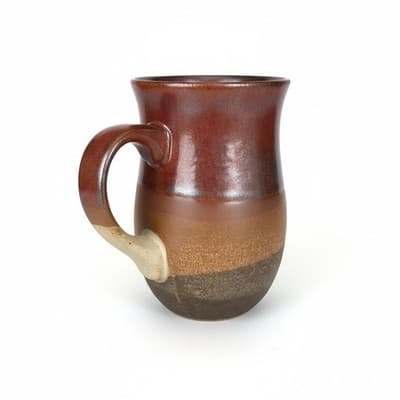 Handmade Pottery Mug - Sgraffito Ducks Marsh Scene Rustic Stoneware Coffee Cup - Thumbnail 2