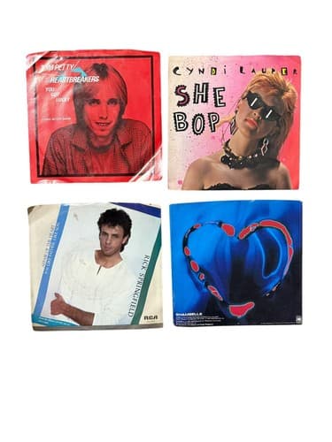 Lot Of Four (4) 45rpm Records Petty, Lauper, Springfield, The Police - Thumbnail 2