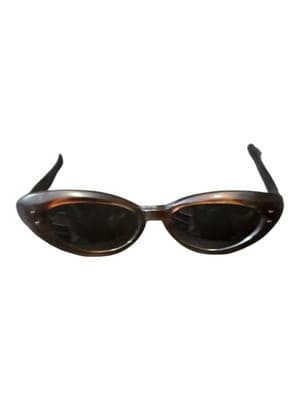 Vintage 60s French Tortoiseshell Oval Sunglasses Paris Mod Retro - Thumbnail 6