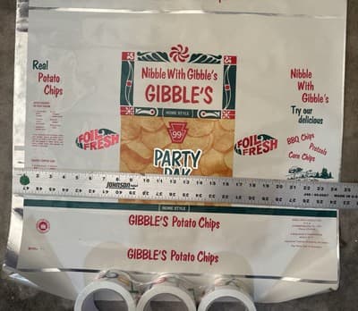 1970s Gibble’s Potato Chips Party Pak 16 oz Foil Fresh Bag - Rare Collectible - Thumbnail 8