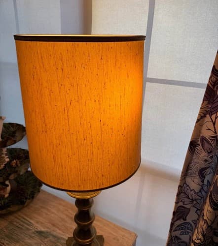 1940s Stiffel Bamboo Brass Table Lamp - Works - Thumbnail 3