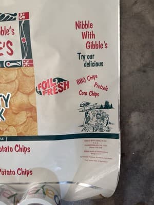 1970s Gibble’s Potato Chips Party Pak 16 oz Foil Fresh Bag - Rare Collectible - Thumbnail 3