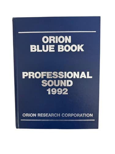 Vintage 1992 Orion Blue Book For Professional Sound Equipment - Image 1