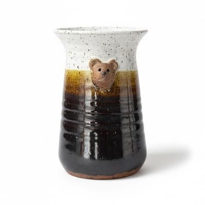 Pelletier North Carolina Studio Pottery Teddy Bear 3D Mug - Handmade Stoneware - Image 1