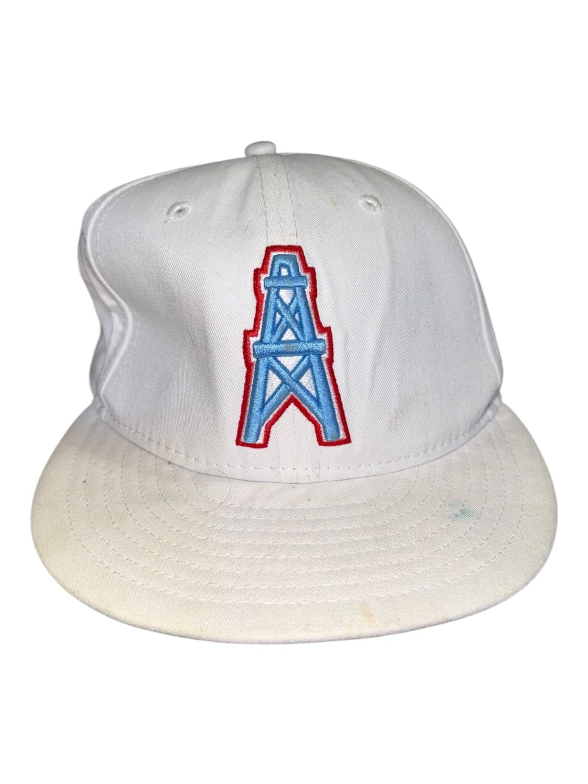 Vintage New Era Houston Oilers NFL Fitted 7.5 Football Cap White 100% Cotton - Image 1