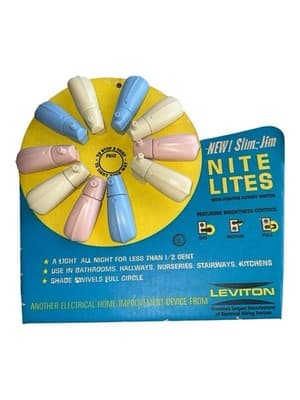 Vintage Leviton Slim-Jim Nite Lites Store Display Point Of Purchase Original - Thumbnail 3