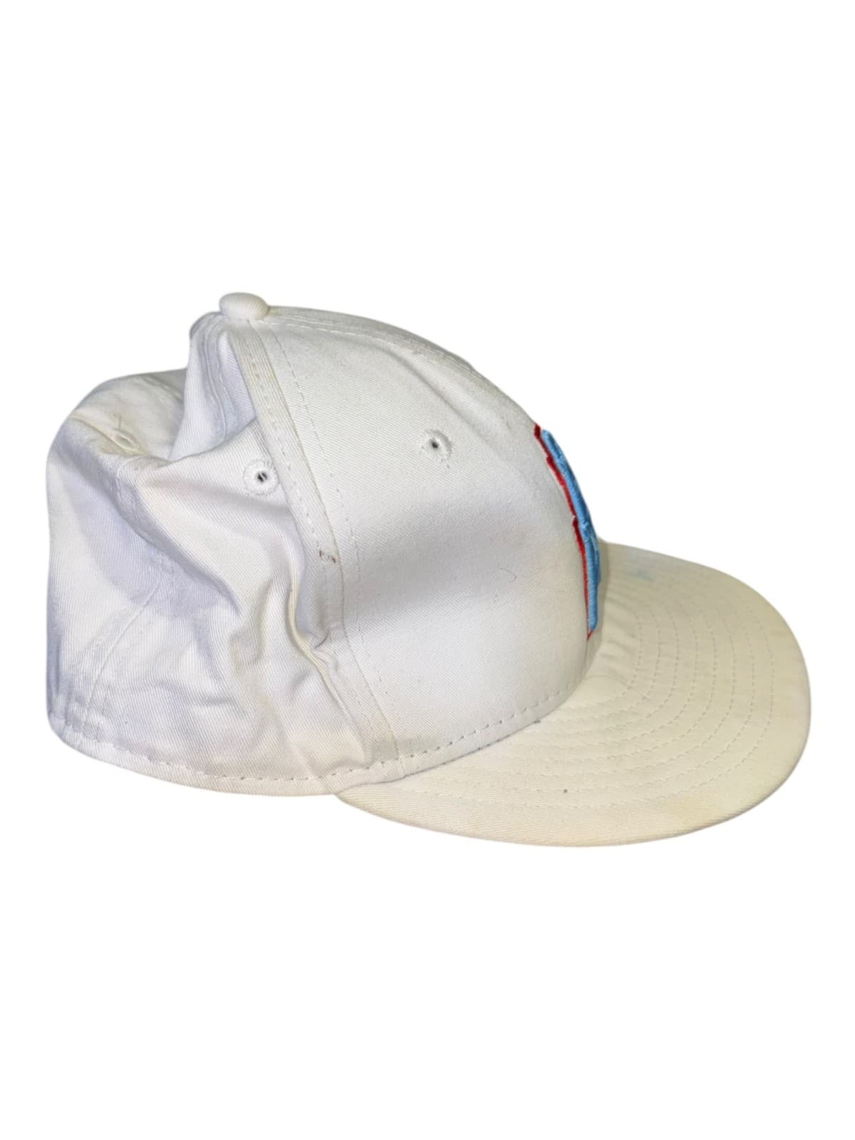 Vintage New Era Houston Oilers NFL Fitted 7.5 Football Cap White 100% Cotton - Thumbnail 3