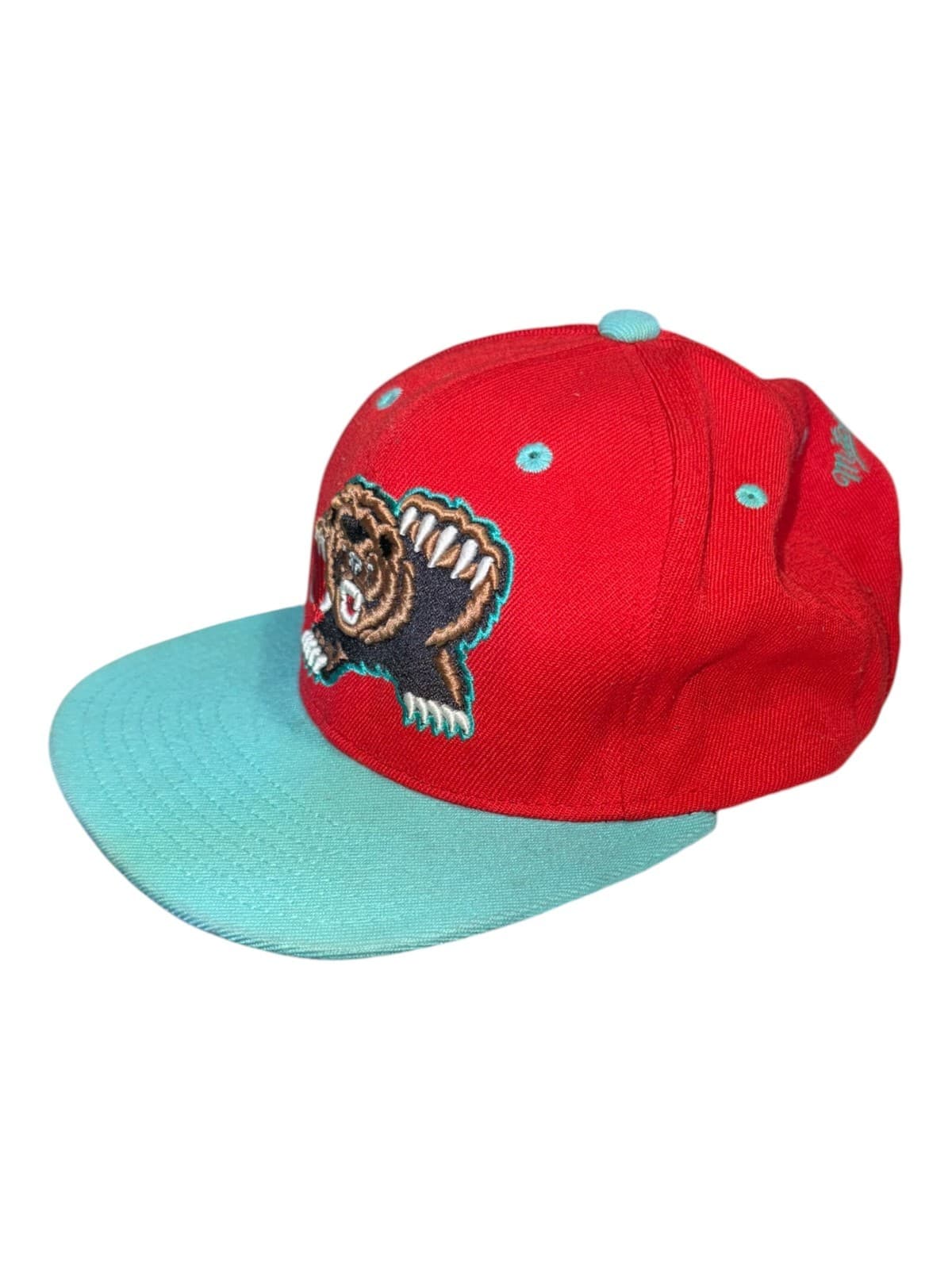 Mitchell & Ness Vancouver Grizzlies Men's Red Blue NBA Snapback Hat Throwback - Thumbnail 3