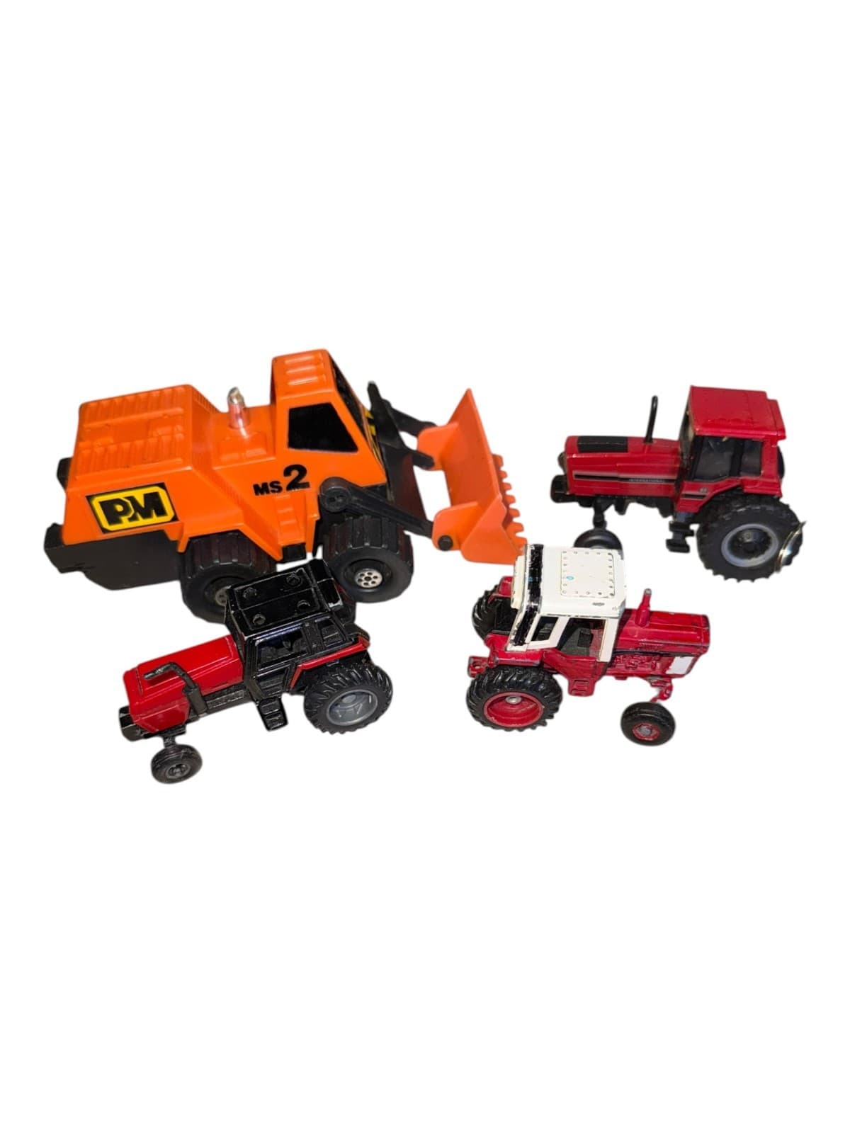 Lot of 8 VTG Diecast Toy Farm Equipment John Deere Tractor & Scoop Front Loader - Thumbnail 2