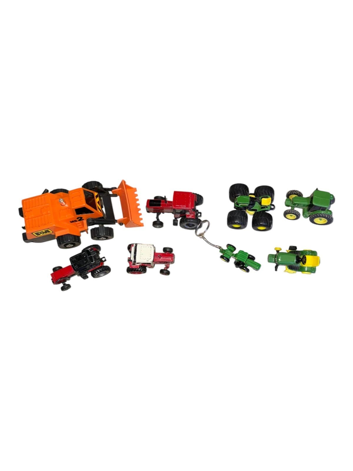 Lot of 8 VTG Diecast Toy Farm Equipment John Deere Tractor & Scoop Front Loader - Thumbnail 4