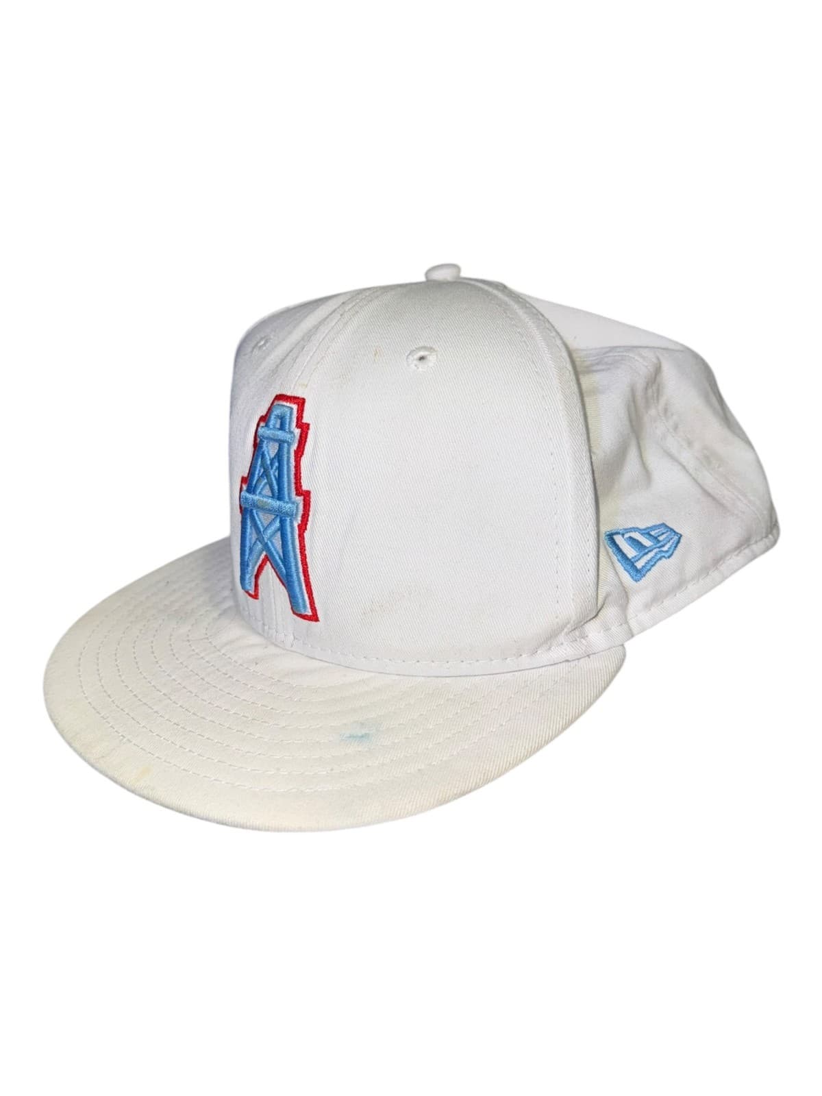 Vintage New Era Houston Oilers NFL Fitted 7.5 Football Cap White 100% Cotton - Thumbnail 2
