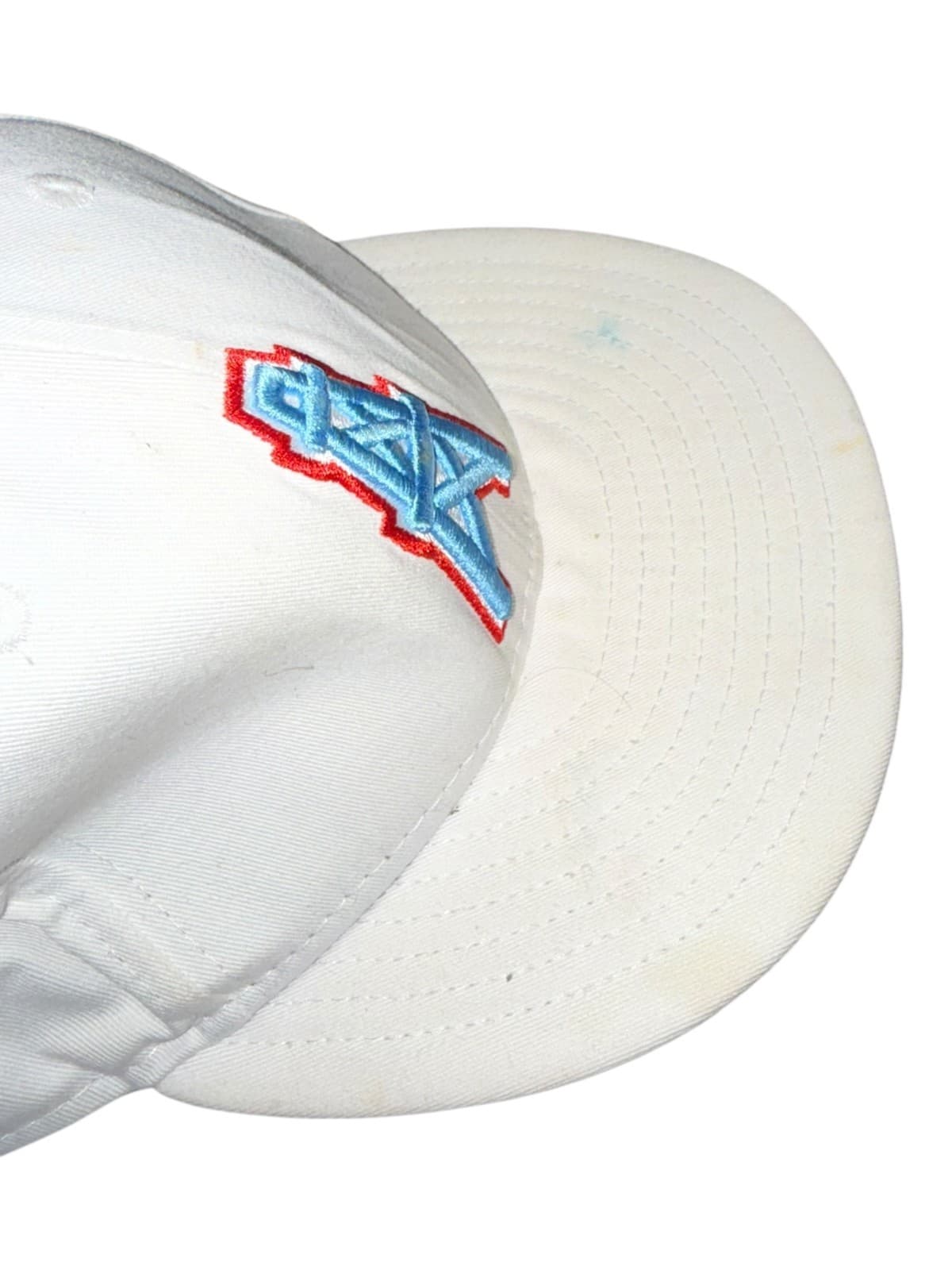 Vintage New Era Houston Oilers NFL Fitted 7.5 Football Cap White 100% Cotton - Thumbnail 4