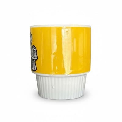 Vintage Nevco Japan Yellow Ceramic Mushroom Mug - MCM - Thumbnail 3