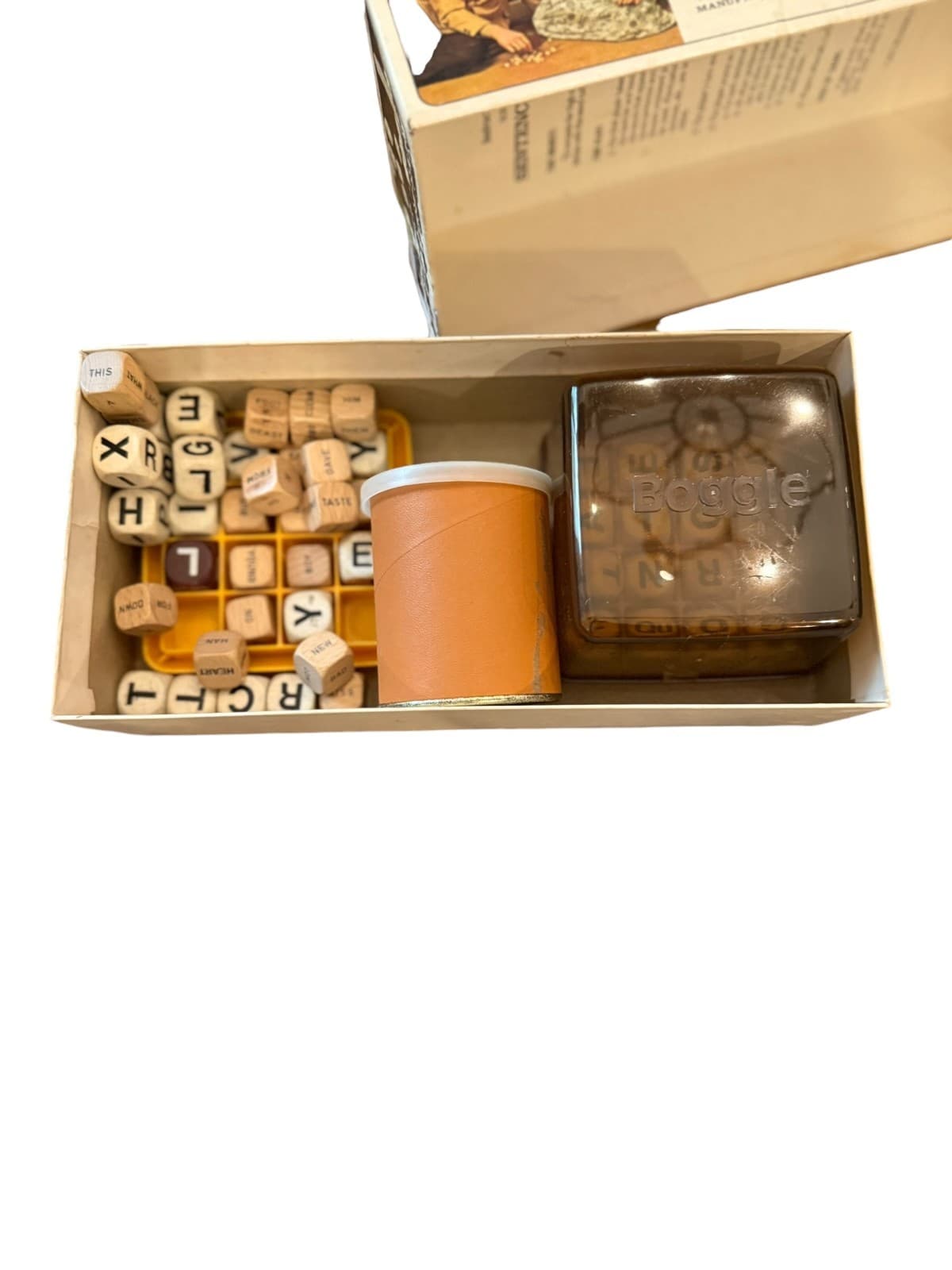Vintage 1971 Scrabble Sentence Cube Game Selchow & Righter w/ Bonus Boggle Set - Thumbnail 4