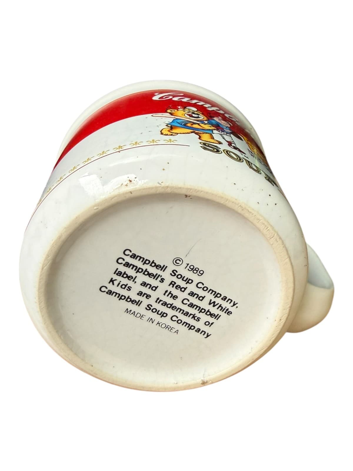 Vintage 1989 Campbell's Soup Teddy Bear Pasta Shapes Baseball Ceramic Mug Cup - Thumbnail 5