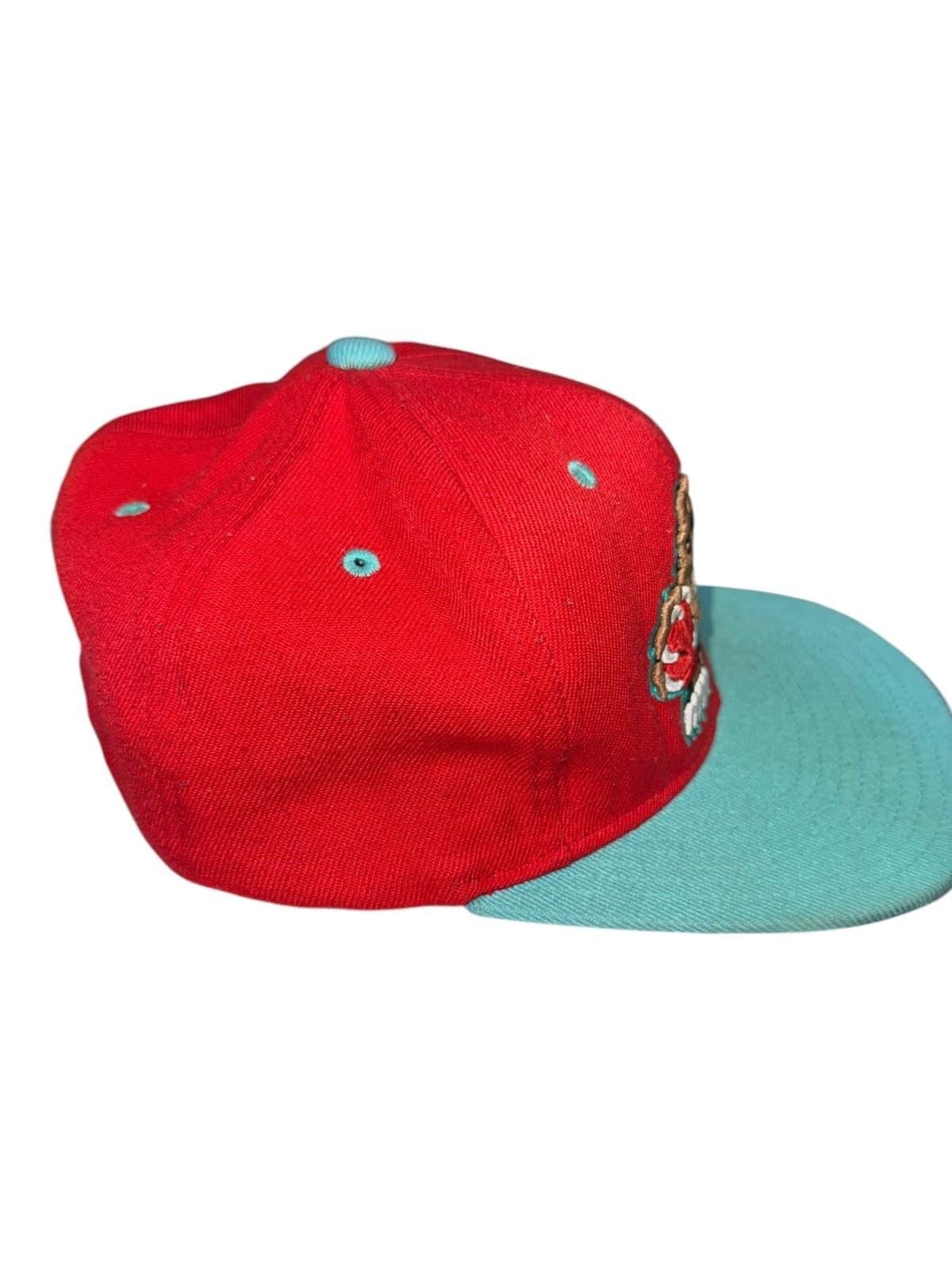 Mitchell & Ness Vancouver Grizzlies Men's Red Blue NBA Snapback Hat Throwback - Thumbnail 2