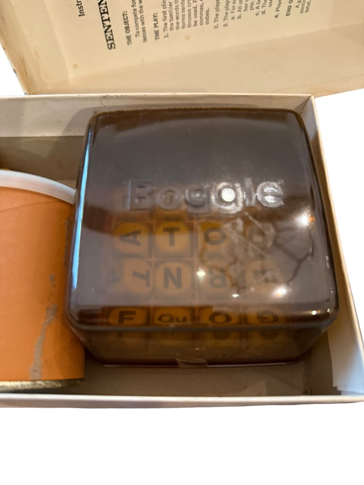 Vintage 1971 Scrabble Sentence Cube Game Selchow & Righter w/ Bonus Boggle Set - Thumbnail 5