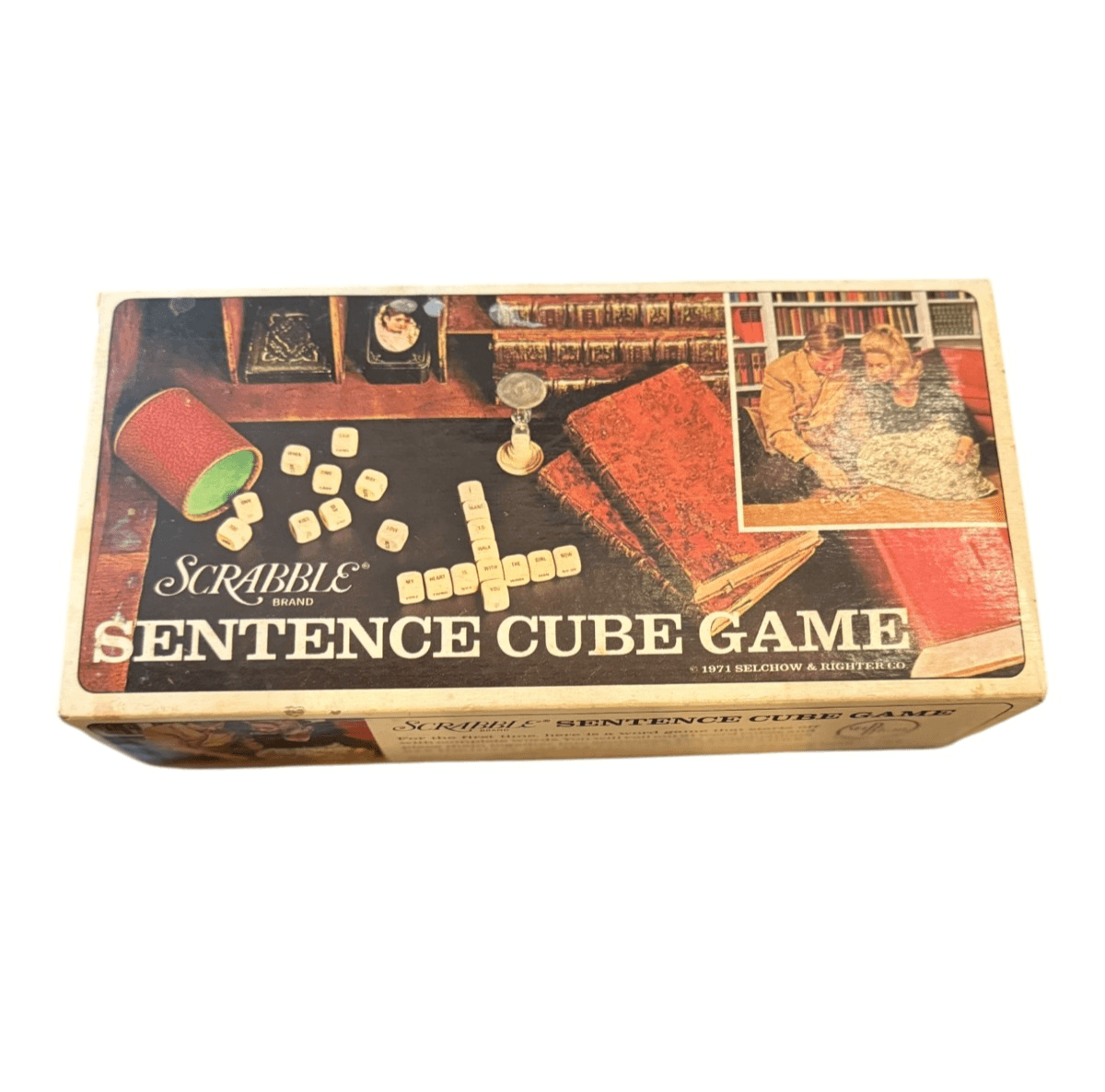 Vintage 1971 Scrabble Sentence Cube Game Selchow & Righter w/ Bonus Boggle Set - Image 1