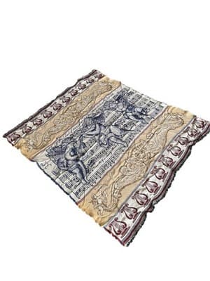 American Weavers Woven Throw Blanket Cherubs 59” x 51” Vintage 1990’s - Thumbnail 4