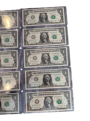 20 Consecutive 2021 $1 Star Notes UNC B05248741 - B05248760 Consecutive Run - Thumbnail 6