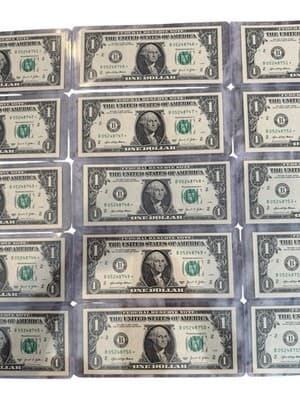 20 Consecutive 2021 $1 Star Notes UNC B05248741 - B05248760 Consecutive Run - Thumbnail 4